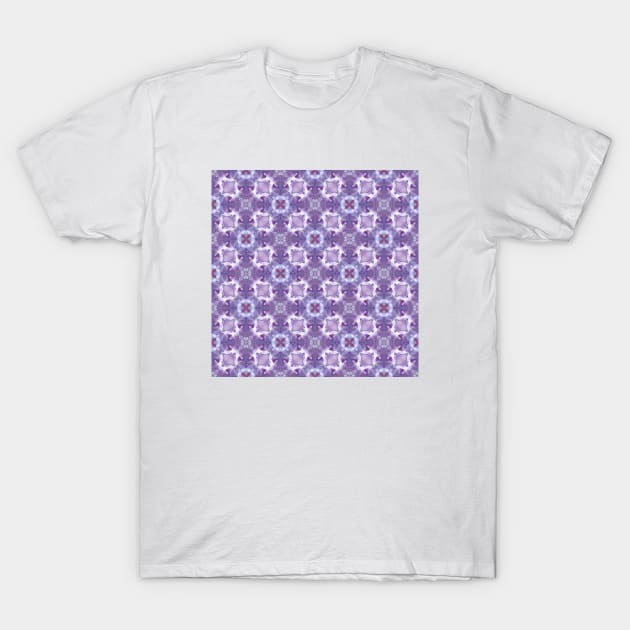 Purple Geometric Floral Pattern T-Shirt by FloralPatterns